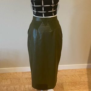 Olive Two Toned Pencil Skirt